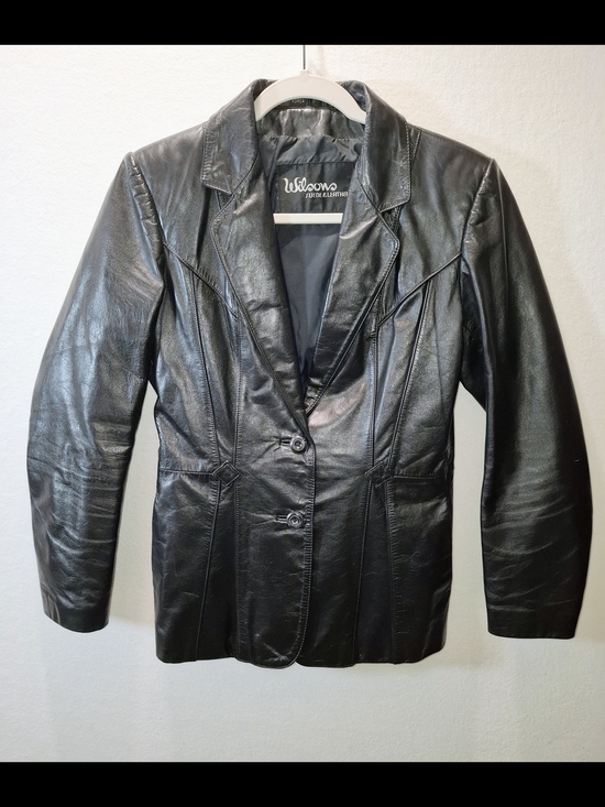 Wilson Jackets & Blazers - Vintage 80's Wilson Black Leather Tailored Jacket